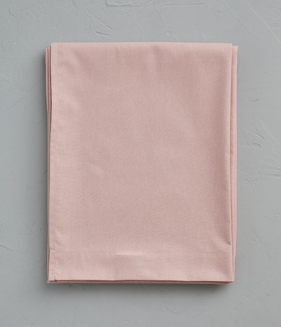 Drap coton rose macaron 180x290 cm