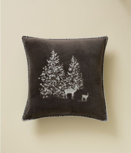 Trésor des Forêts Embroidered Polar Fleece Cushion Cover