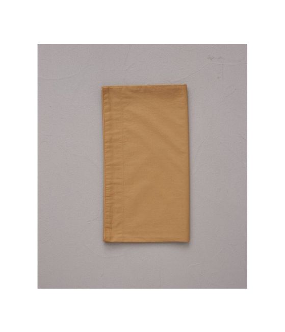 Taie de traversin percale lavée Marron cire