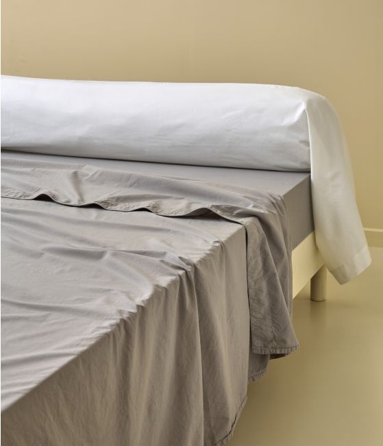 Drap percale lavée Gris granit