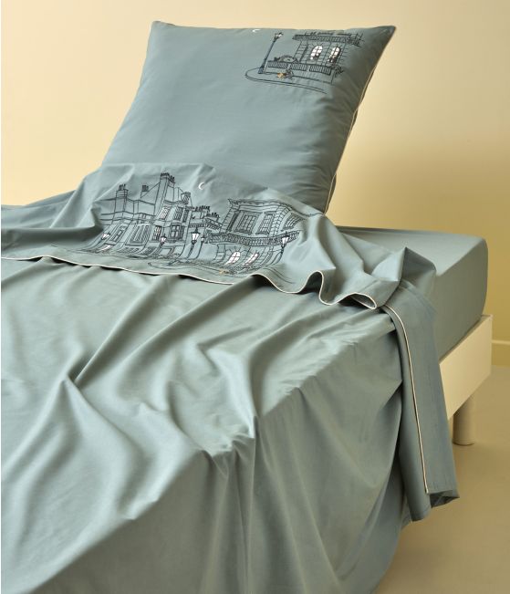 Emboidered flat sheet Londres
