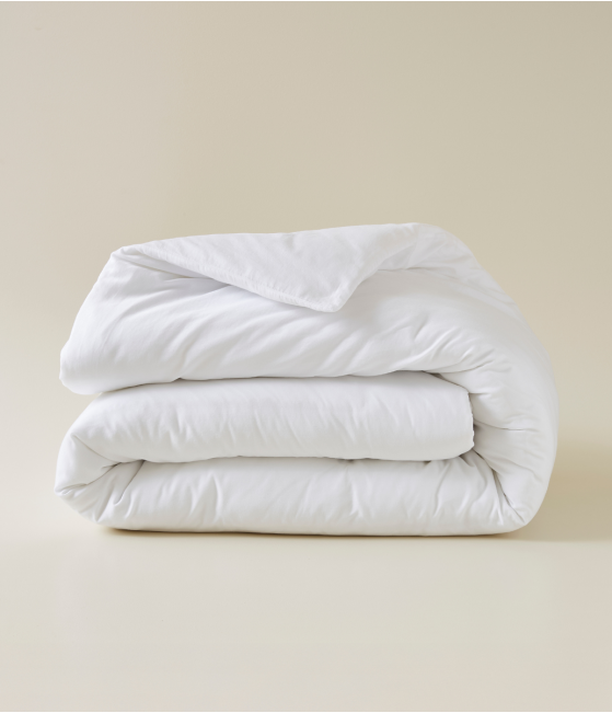 Housse de couette satin de coton lyocell Blanc douceur