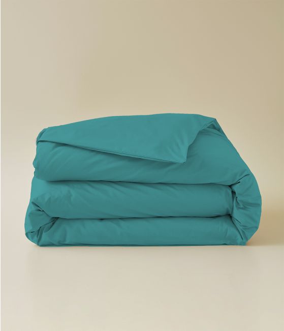 Housse de couette percale vert émeraude