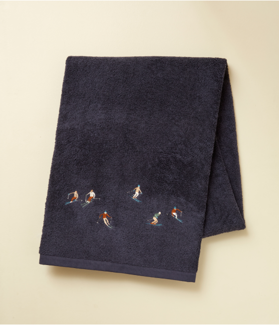 Drap de bain 100x150 fantaisie Après-ski bleu