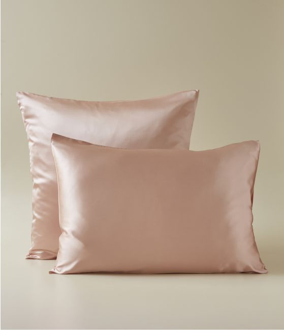 Taie d'oreiller en soie Rose