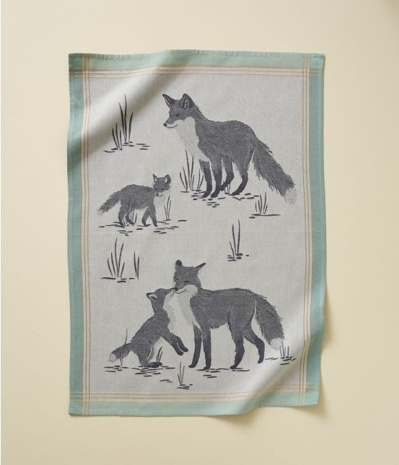 Jacquard tea towel La vie des plaines écru