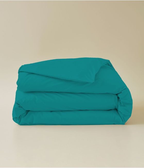 Housse de couette percale vert émeraude