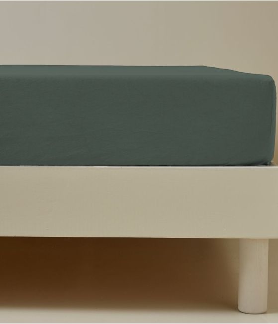 Drap housse percale vert alligator