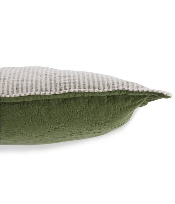 Housse coussin Double jeu vert kaki