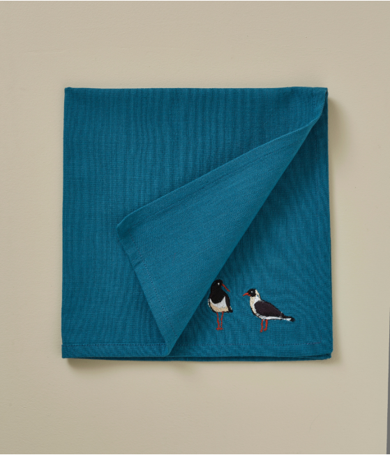 Serviette de table Marée basse brodé