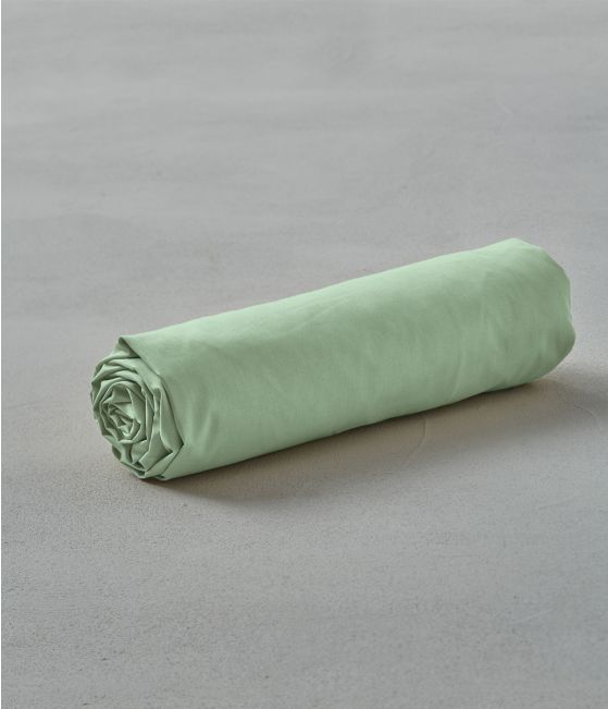 Drap housse coton Vert romarin