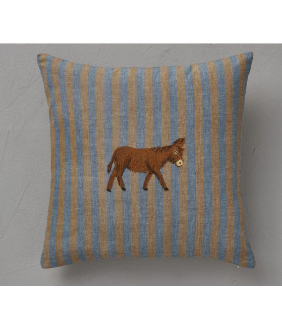 Housse coussin brodée Cévennes 45x45cm