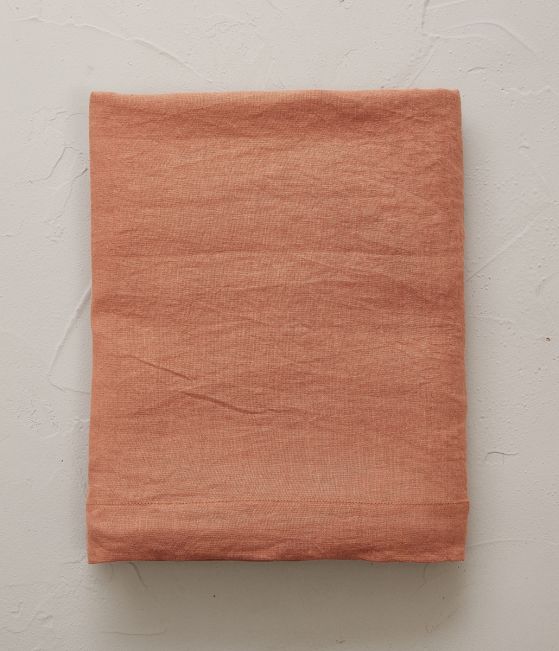 Drap lin stone washed orange terracotta