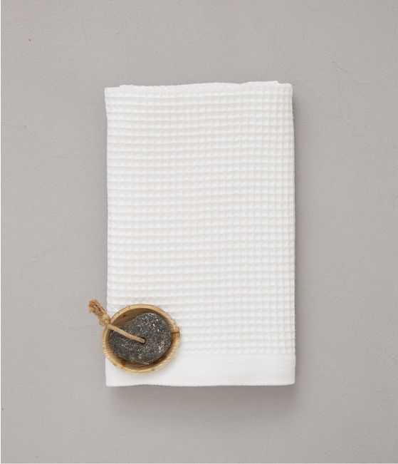 Drap de douche nid d'abeille 70x150 cm Bain de minuit blanc