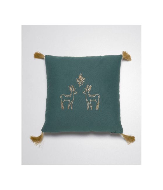 Coussin Jours de fête brodé 30x30 cm