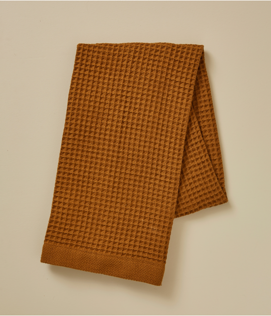 Serviette en nid d'abeille Bain de minuit moka