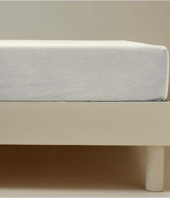 Drap housse coton blanc crème