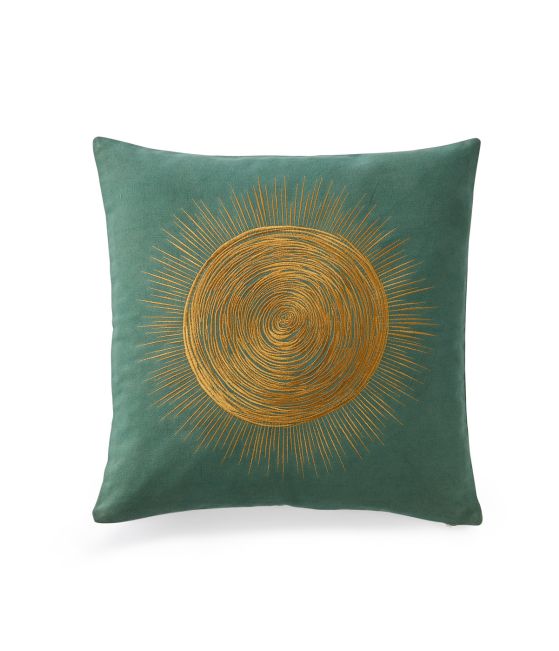 Housse de coussin Solaire vert mélèze