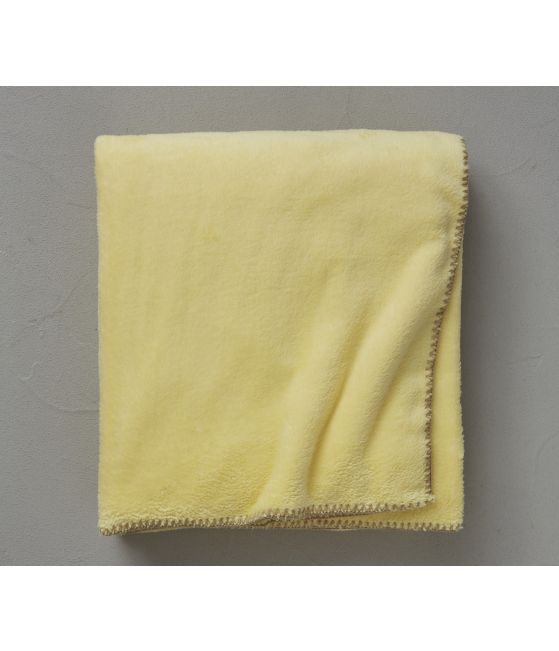 Plaid polaire Bien au chaud Jaune canari 150x175