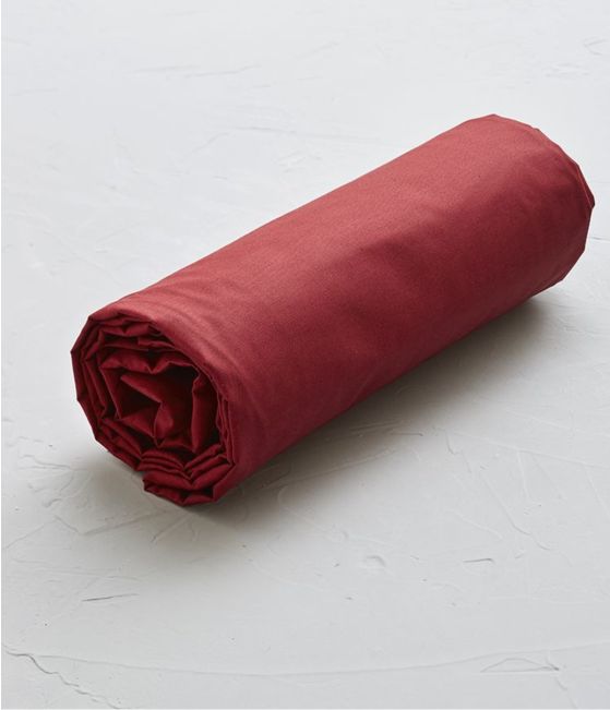 Drap housse TPR lit articulé percale Rouge massaï 2x80x200