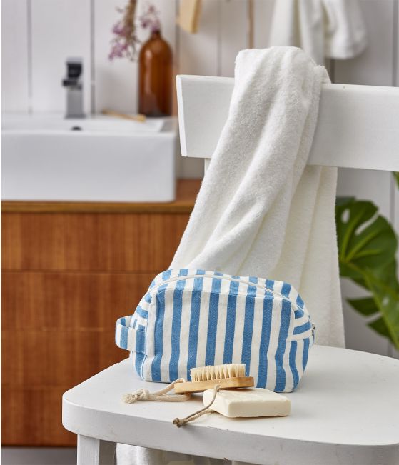 Petite trousse Grand bain rayée bleu