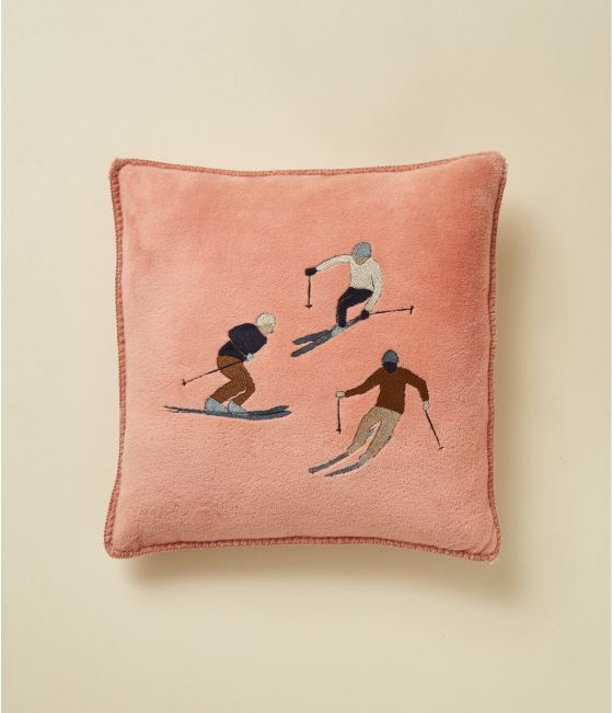 Housse de coussin polaire Après-ski rose thé