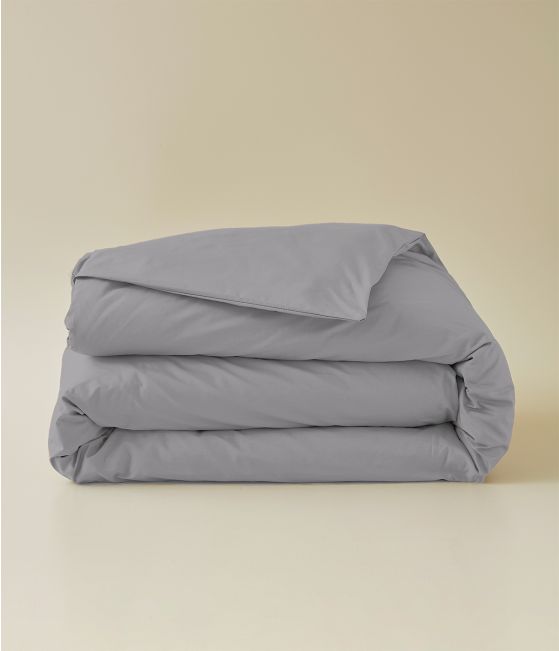 Housse de couette percale gris galet