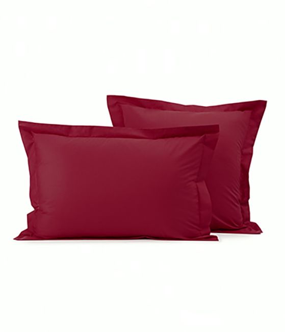 Taie d'oreiller coton rouge garance