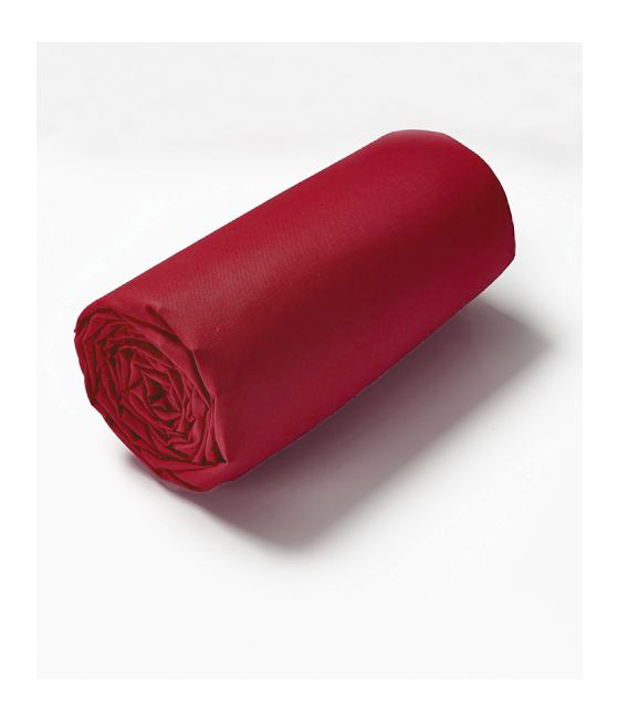 Drap housse coton rouge garance
