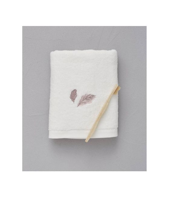 Serviette brodée 50x100 cm Les délicates crème