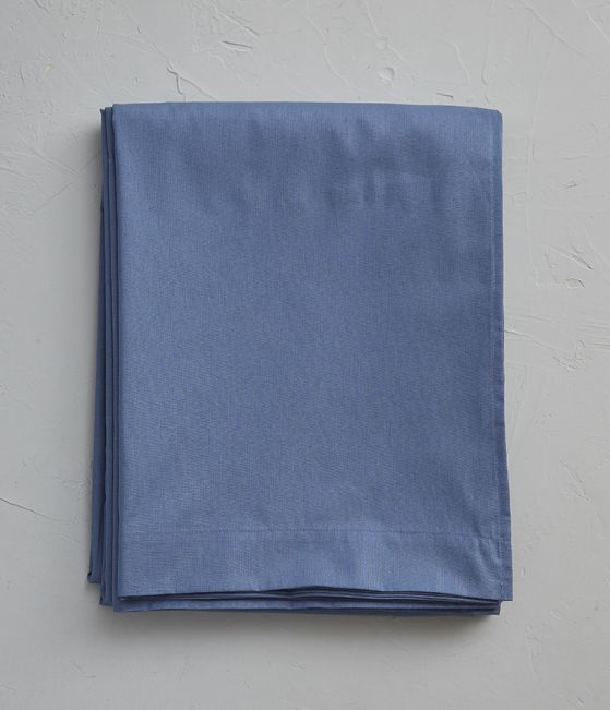 Drap coton bleu jean 180x290 cm