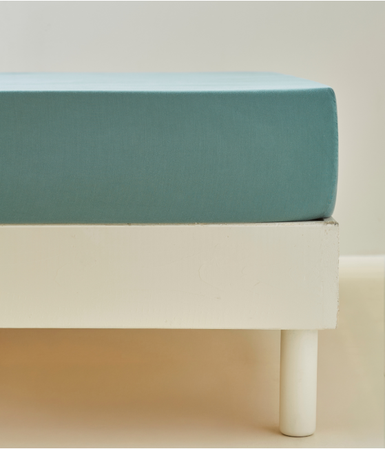 Drap housse satin de coton lyocell Cyprès