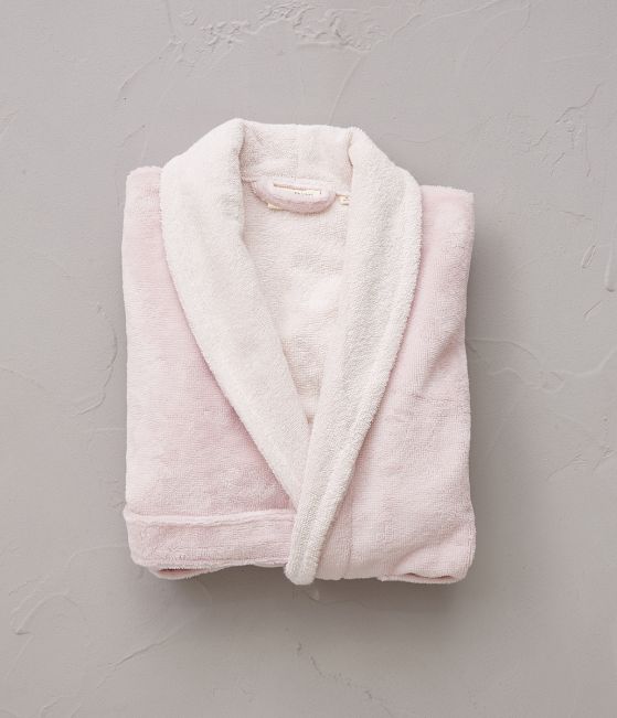 Robe de chambre bi-matière enfant Rose