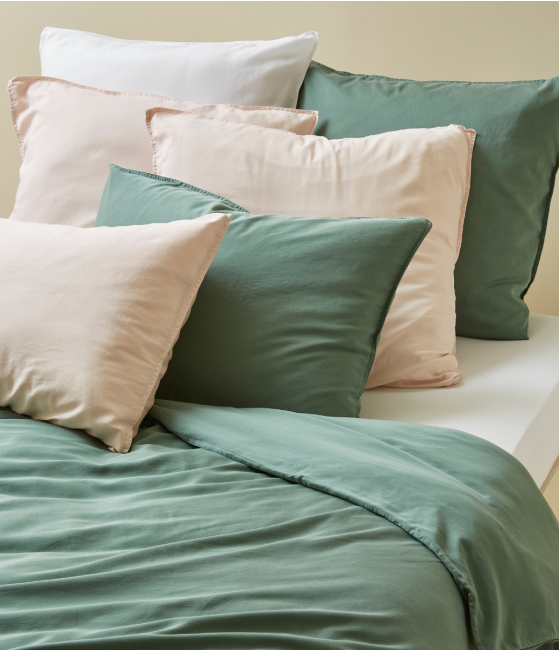 Parure de lit satin de coton lyocell beige pétale