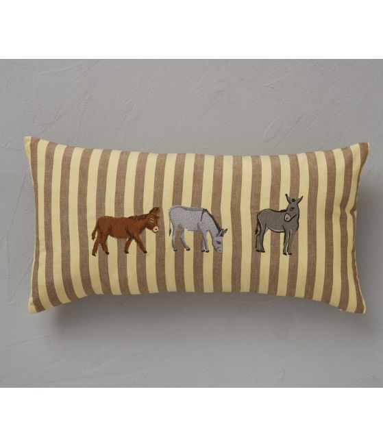 Housse coussin brodée Cévennes 30x60cm
