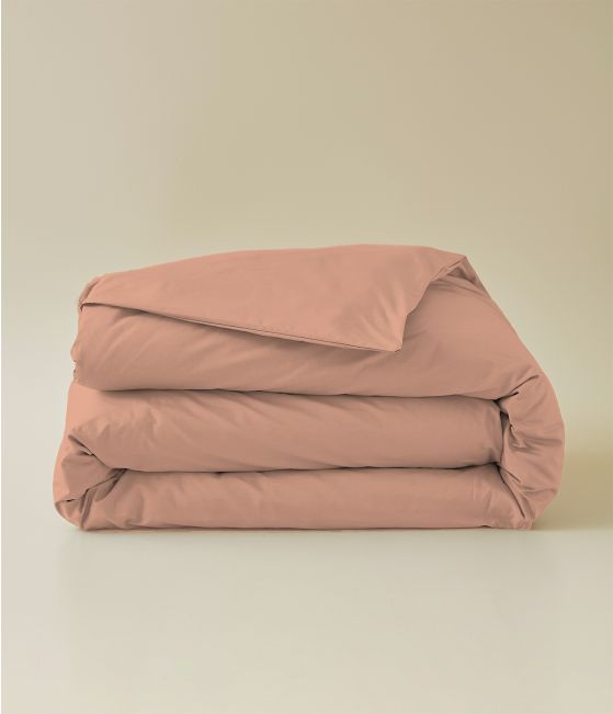 Housse de couette percale Rose pêche