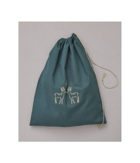 Sac pochon Jours de fête brodé 42x52 cm