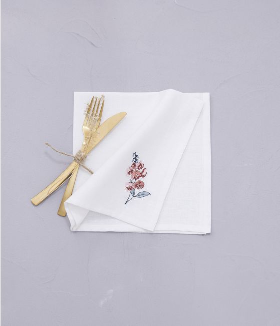 Serviette de table métis Florilège rose