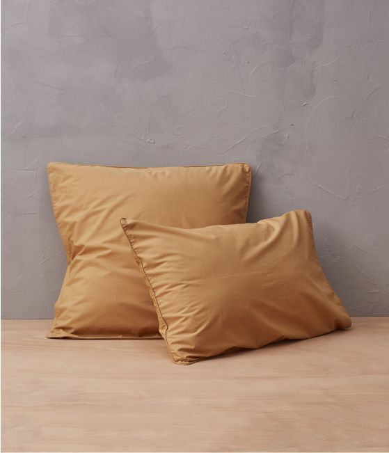 Parure de lit percale lavée Marron cire