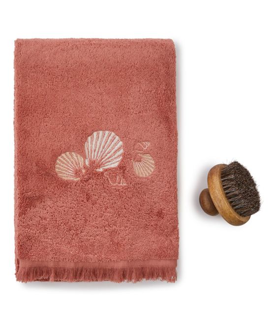 Drap de douche Trésor nacré rose