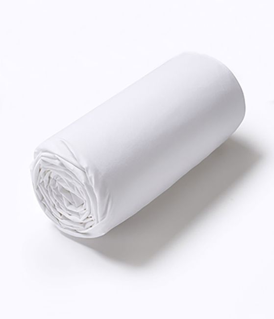 Drap housse 2x80x200 uni 57 fils blanc