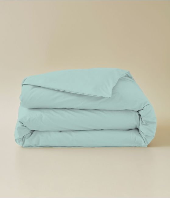 Housse de couette percale bleu givré