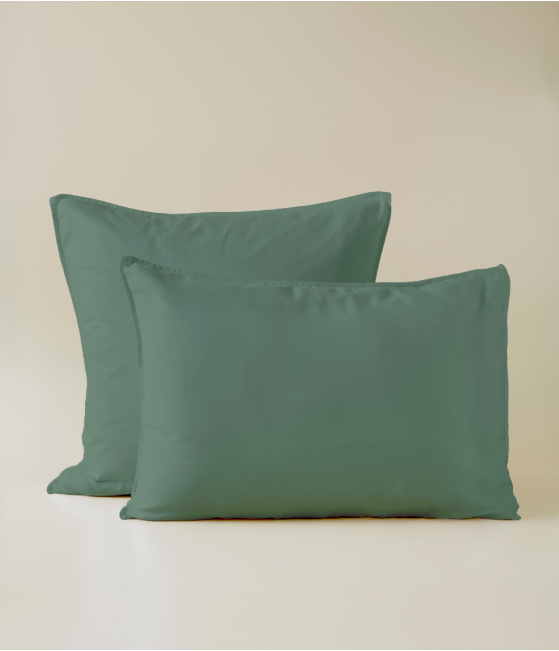Taie d'oreiller satin de coton lyocell cyprès