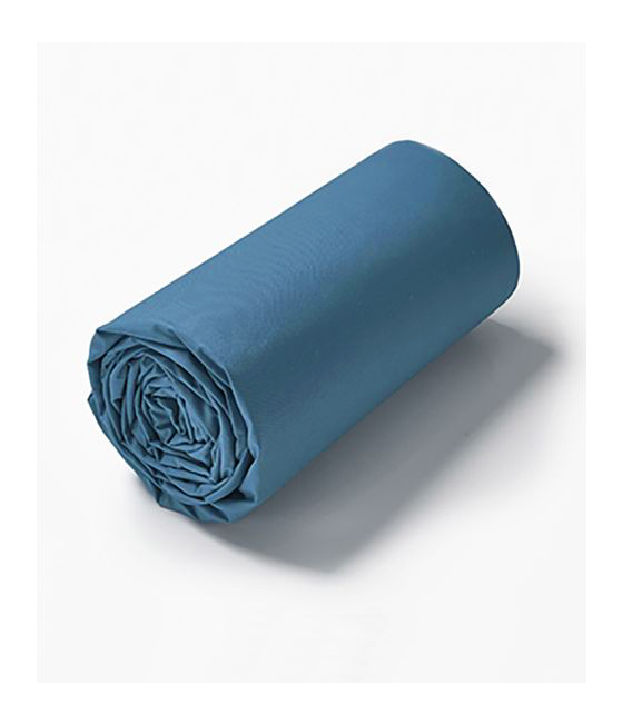 Drap housse percale bleue vague