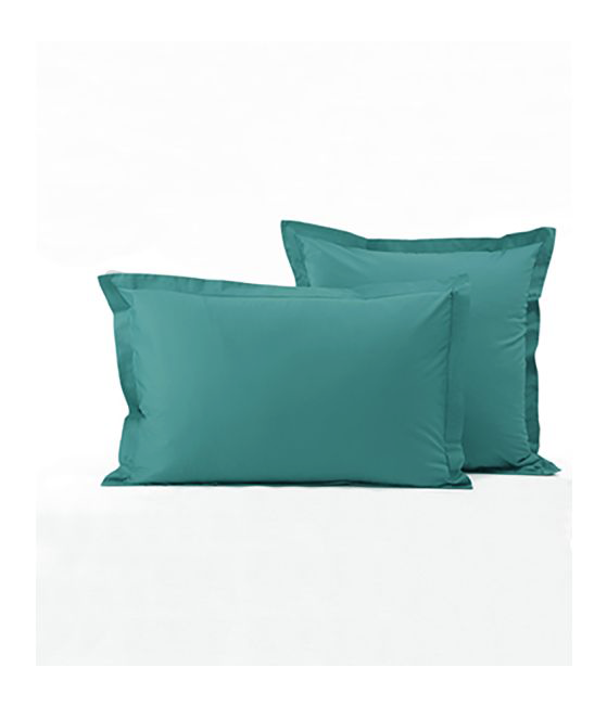 Taie d'oreiller percale vert émeraude