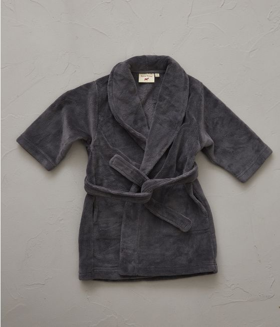 Robe de chambre polaire enfant Gris carbone