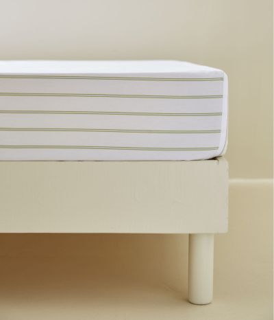 Drap housse imprimé rayé Au fil de l'eau