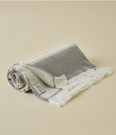 Fouta rayures noires