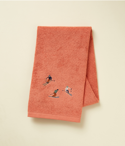 Serviette 50x100 fantaisie  Après-ski rose thé