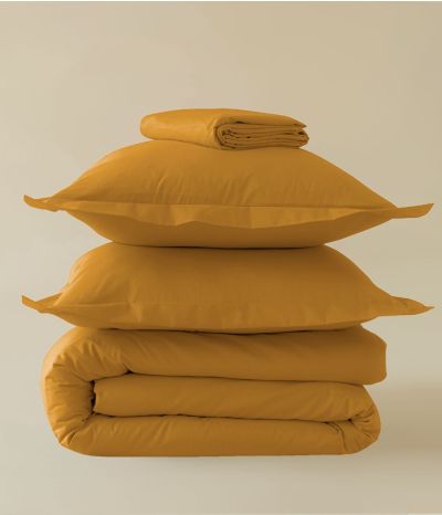 Parure de lit percale miel